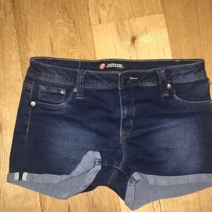girls dark denim shorts